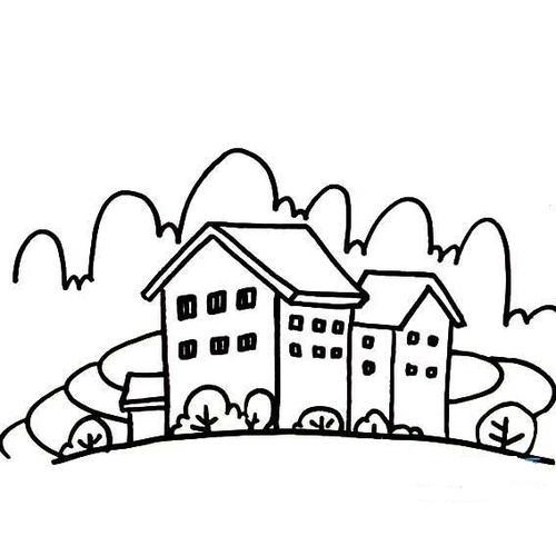 心中的一座房子简笔画