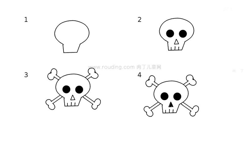 万圣节简笔画教程大全 如何画骷髅画法步骤