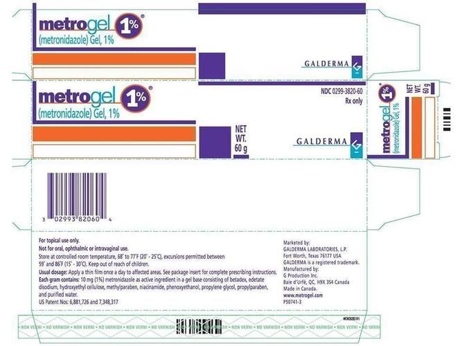 metrogel (metronidazole) gel 1% (rx), 60 gm, galderma