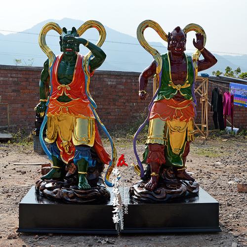 3米1.5米千里眼顺风耳树脂玻璃钢佛像金身道教神像千里眼顺风耳