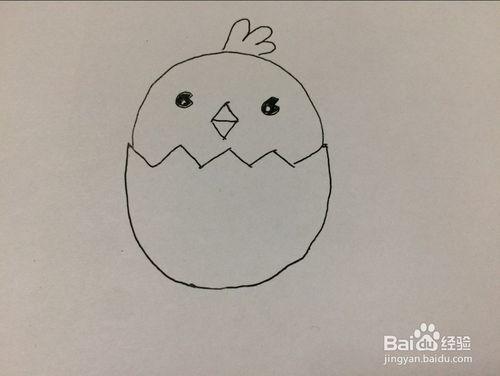 小鸡宝宝简笔画方法步骤图