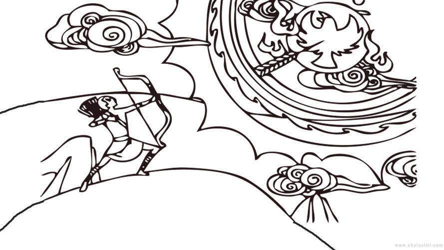 后羿射日简笔画怎么画 后羿射日简笔画顺序