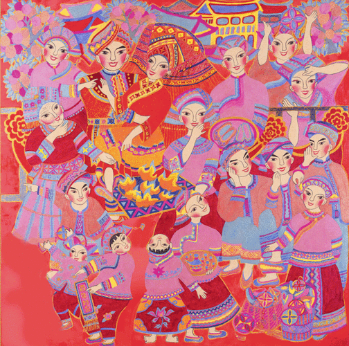 神奇"动"画 | 百色60多名农民画家深情描画壮乡风情风貌,乡村振兴新