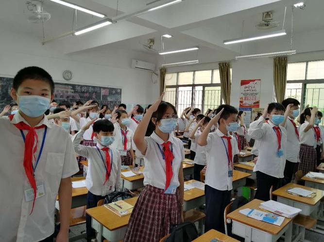 振兴学校中国少年先锋队"向国旗敬礼,向队旗宣誓"入队