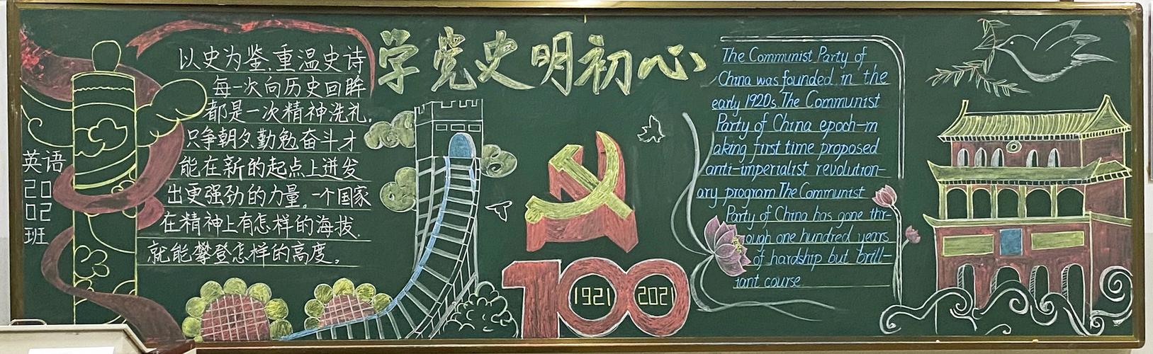外国语学院"百年党史 红色追忆"主题黑板报设计大赛