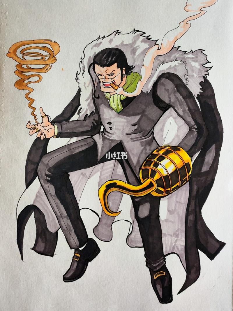 马克笔手绘  《海贼王》克洛克达尔(老沙)_海贼王_手绘_马克笔_海贼王