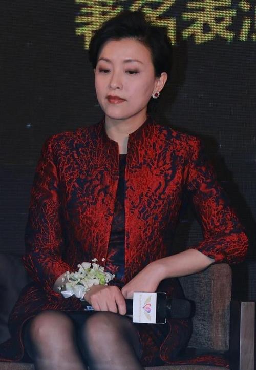 气质优雅的女人,穿上红色依旧美得很,杨澜红色造型好高贵