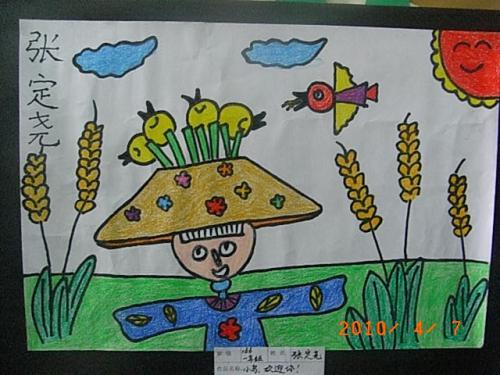 爱鸟宣传画简笔画