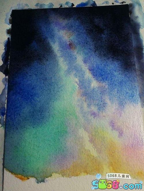 一步一步教你怎么用水彩画星空(3)_水彩画 - 5068儿童网