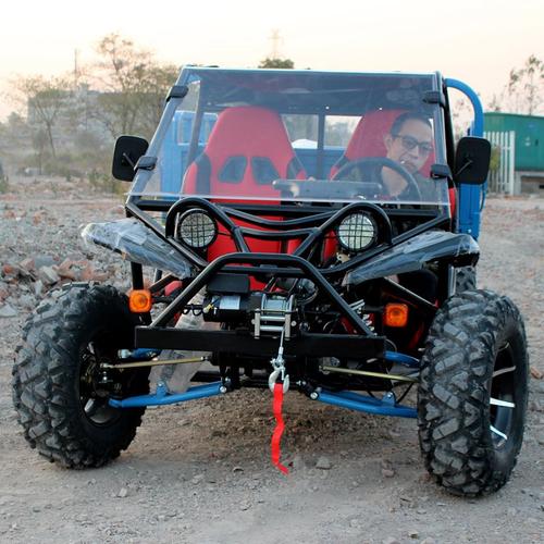 沙滩四轮越野摩托车双人方向方向盘盘带农夫车农沙滩车