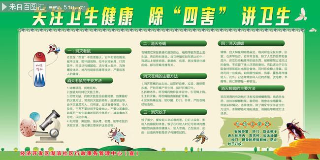 除四害讲卫生社区健康展板-展板模板-百图汇素材网