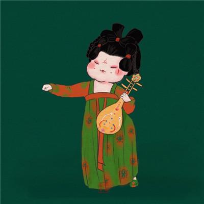 2021超火的唐宫夜宴插画女头像没有人会突然不爱你只是你突然知道而已