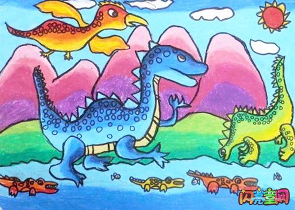 小学生恐龙儿童画获奖作品欣赏