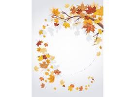 创意秋天季节叶子装饰标签矢量设计图片