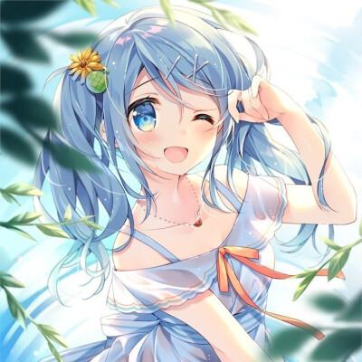 云端想象|蓝色系少女头像合集3 蓝发蓝瞳