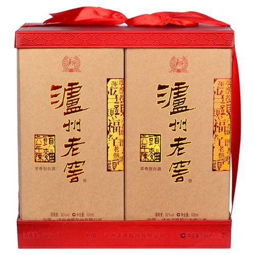 泸州老窖六年陈头曲浓香型52度白酒500ml*2瓶套装礼盒包装送礼酒