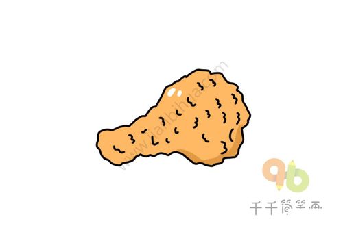 炸鸡腿简笔画画法_动漫人物_儿童简笔画大全_可乐云