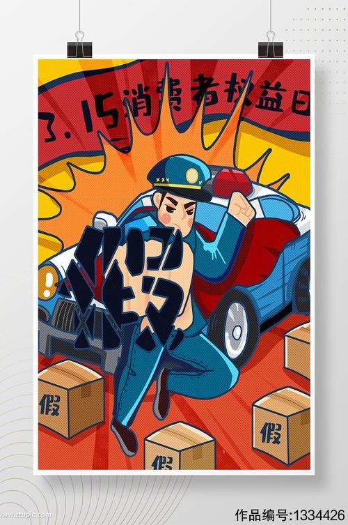 315消费者权益日手绘插画