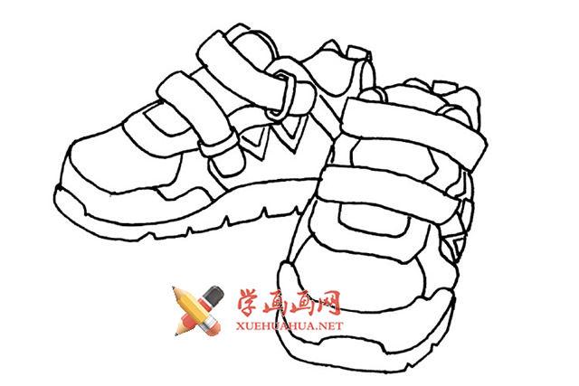 一组鞋子的简笔画图片素材