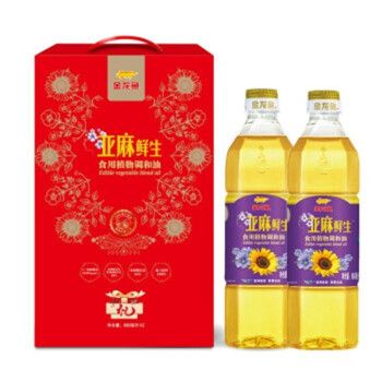 金龙鱼亚麻鲜生食用植物调和油(888ml*2礼盒)