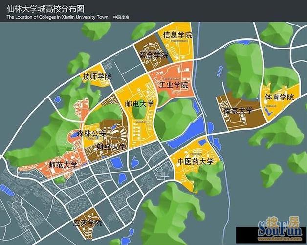 南京各大学分布图,新校本校都要,尤其是仙林