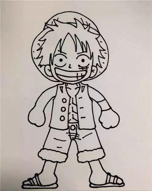 动漫简笔画海贼王路飞简笔画教程