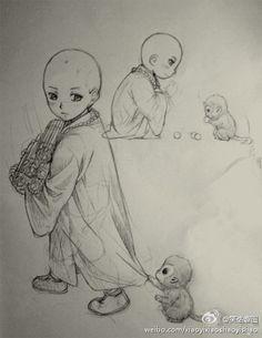 古代流苏发饰简笔画