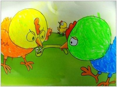 折纸小鸡捉虫