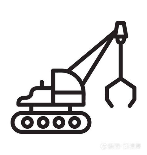 施工现场用升降式履带起重机插画-正版商用图片06oqm4