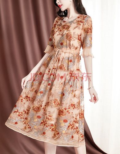 碎花真丝连衣裙女2021年春新款修身显瘦韩版女神范桑蚕丝减龄长裙支持