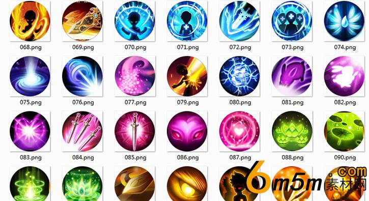 魔幻类游戏炫酷精美的ui技能图标素材下载