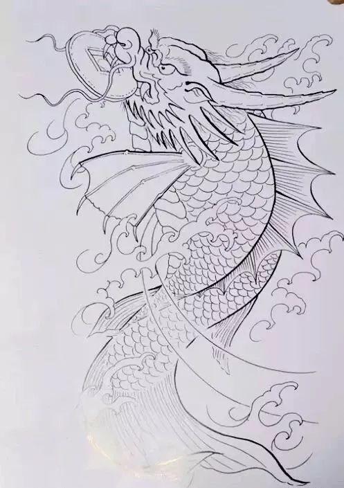 纹身| 鳌鱼纹身手稿素材