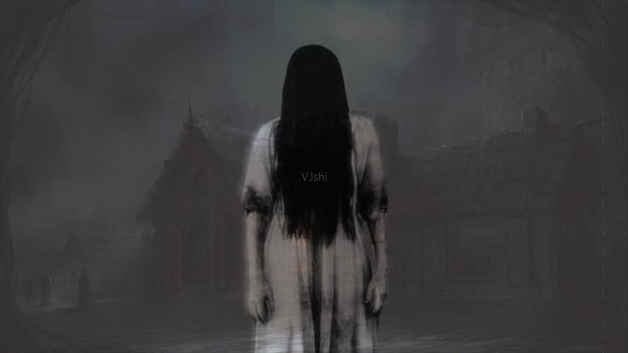 恐怖阴森惊吓贞子万圣节背景素材