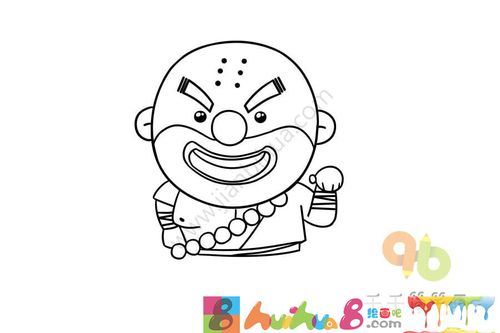 怎么画水浒传人物鲁智深简笔画