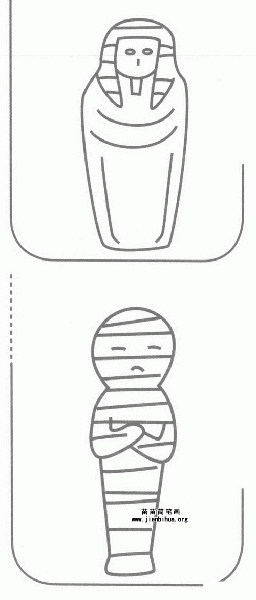 木乃伊简笔画图片,教程