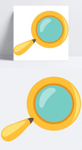 黄色卡通放大镜