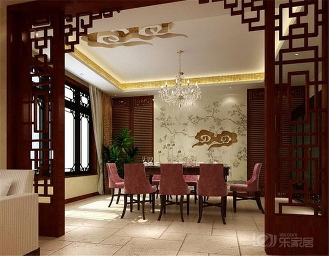 400㎡5室3厅1厨2卫简约中式风格餐厅垭口装修效果图