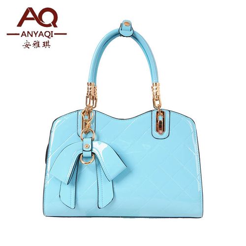 [女包]安雅琪2014春夏新款带蝴蝶结休闲时尚冰激凌菱形格纹单肩斜挎