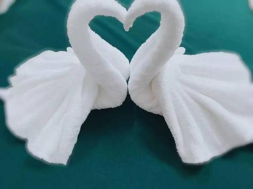 酒店人才济济,例如客房部的同事们可以用单调的毛巾折出各色各样的小