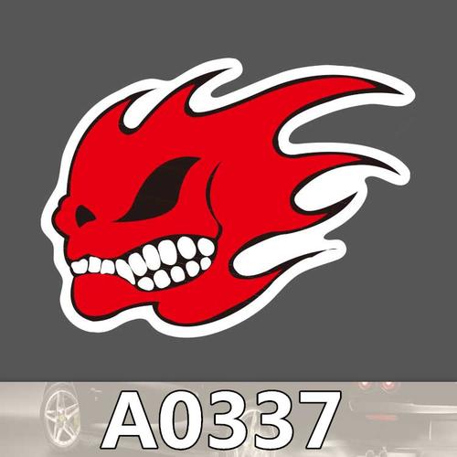 a0337 防水单张火焰贴纸潮牌汽车滑板拉杆箱车身贴卡通涂鸦车贴