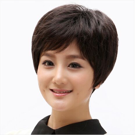70岁老年女短发发型,70岁女人短发最新发型 中老年假发 妈妈短发 短直发 假发 女 真人发 女款短假发套 发型