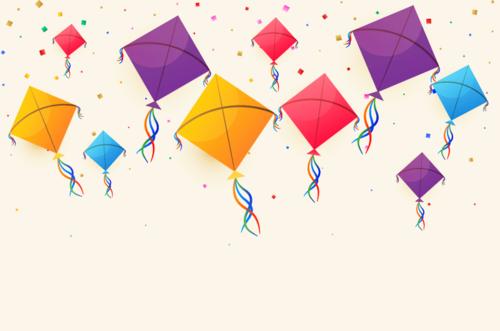五颜六色的风筝矢量素材
