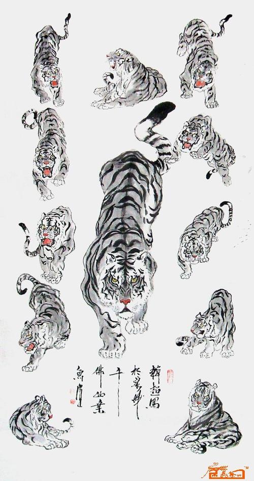 国画名家韩超生肖虎3