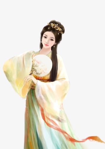 彩绘立绘黄衣服青楼女子图片
