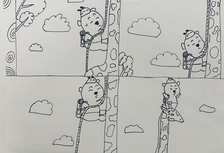 云大附中西林分校初一年级"我是冠军"美术月活动——四格漫画