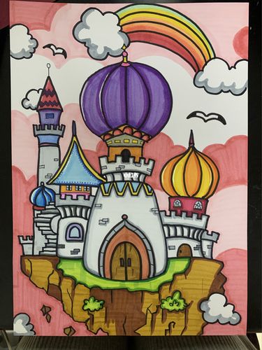 城堡儿童画_儿童画_城堡_城堡儿童画_文化_绘画