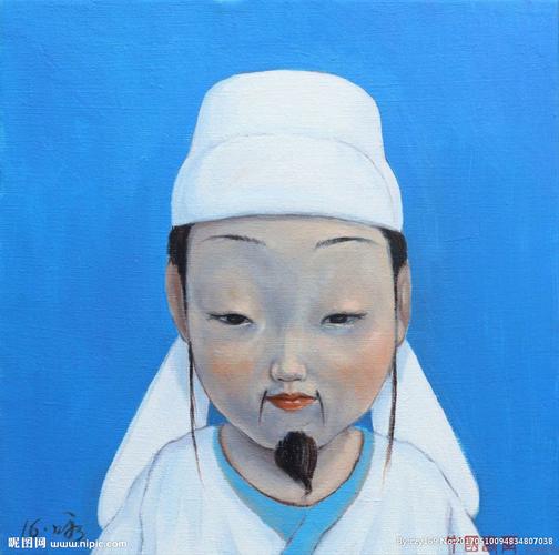 李白卡通油画陈志咏作图片