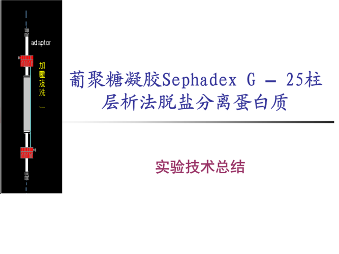 葡聚糖凝胶sephadex g–25柱层析法脱盐分离蛋白质实验技术总结.ppt