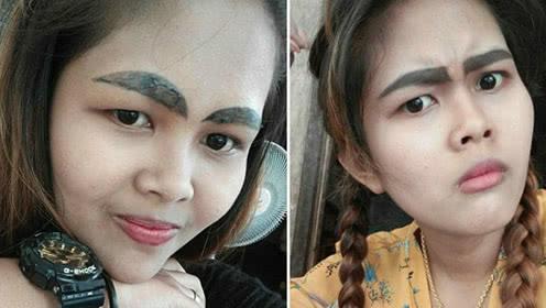 女子纹眉失败,她一抬头都笑趴了,网友:对不起,实在没