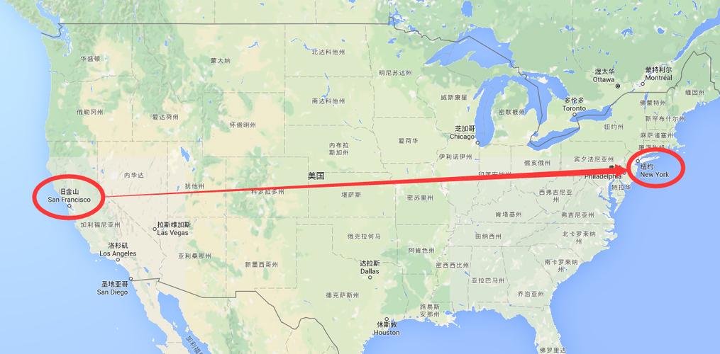 旧金山向东是否经过纽约